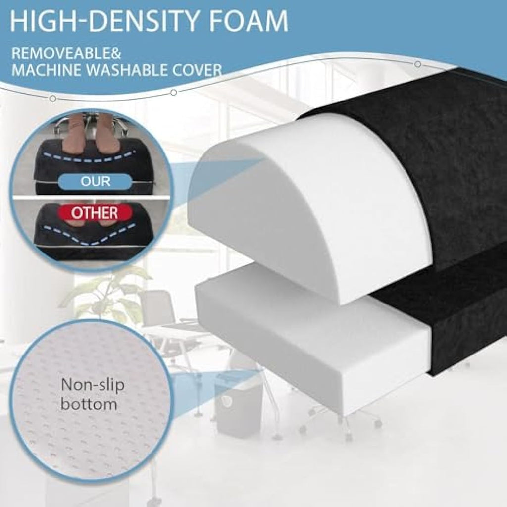 SKYNY Ergonomic Under Desk Foot Rest – Warm Sherpa Pocket Foam Footrest