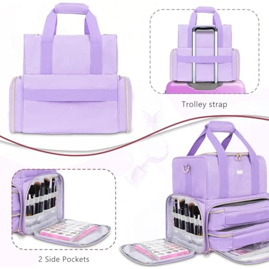 Jolof Store Purple Nail Polish Case – Double Layer 80 Bottle Organizer Bag