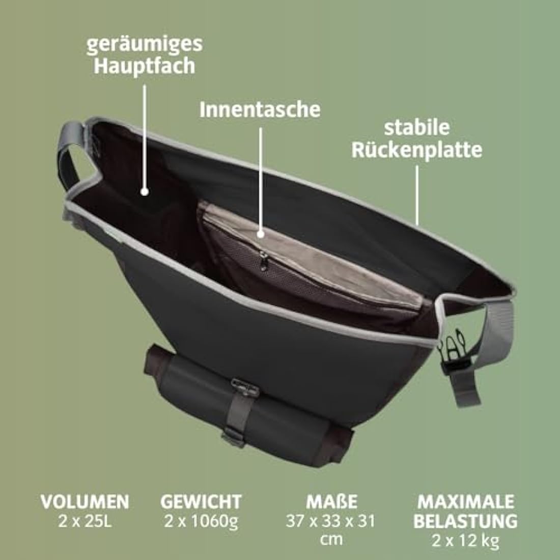 VAUDE Aqua Back Plus Waterproof Bike Panniers | 51L Rear Rack Bags
