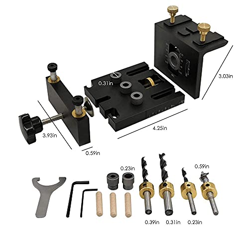 GJCrafts 3-in-1 Woodworking Doweling Jig Kit | 6/8/10/15mm Pocket Hole Tool