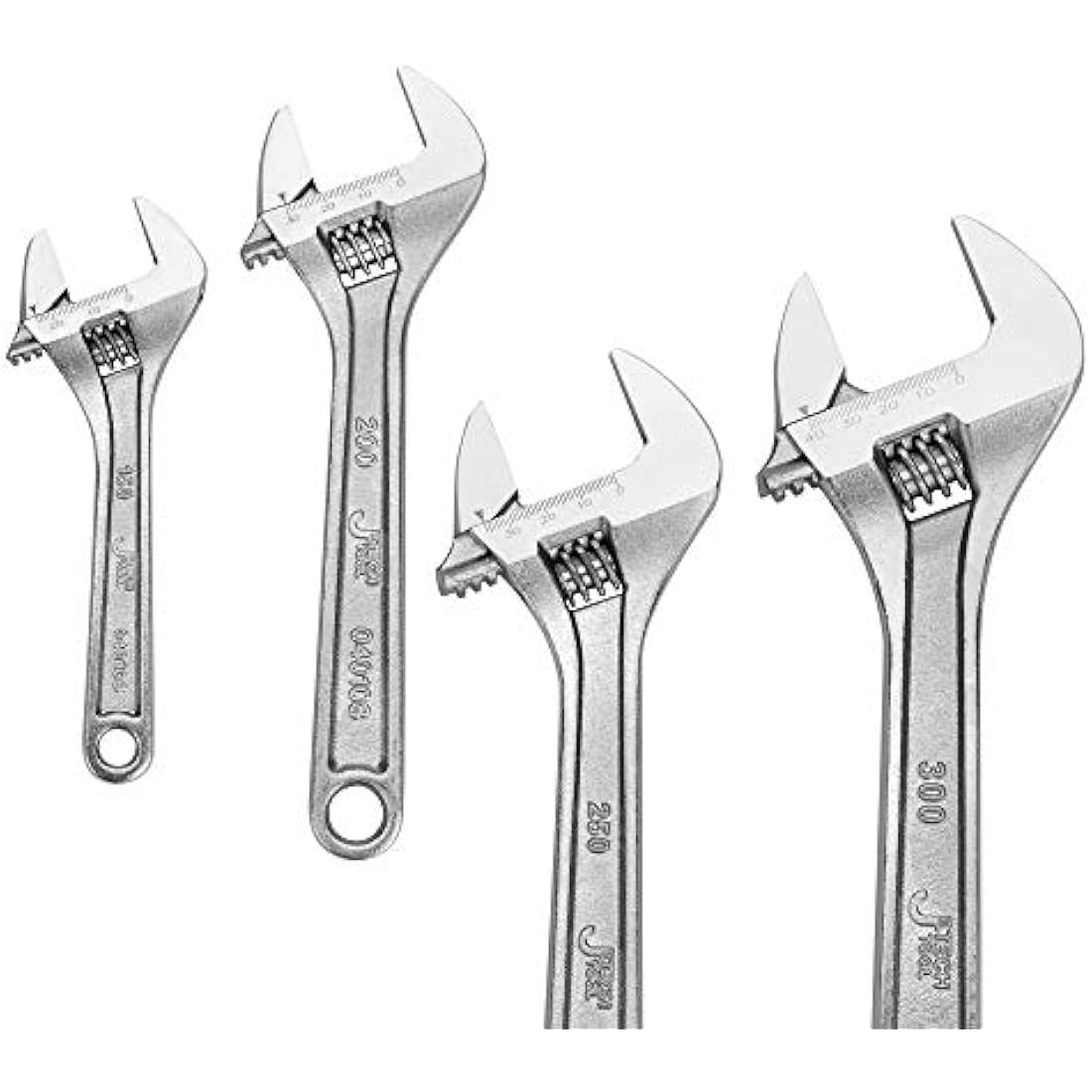 Jetech 4-Piece Adjustable Wrench Set | 6-12in Carbon Steel Spanners