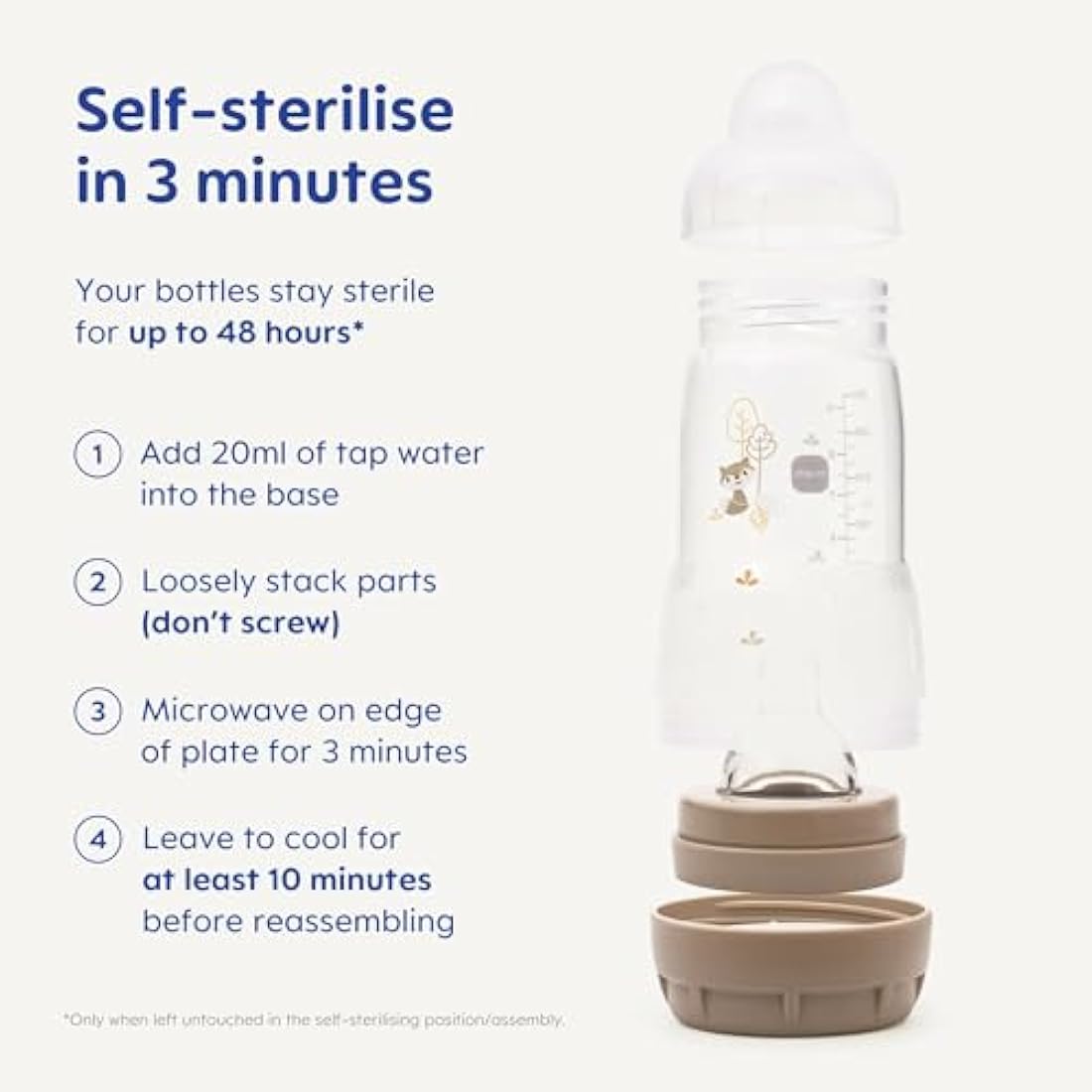 MAM Easy Start Anti-Colic Bottle Starter Set | Self-Sterilising | White
