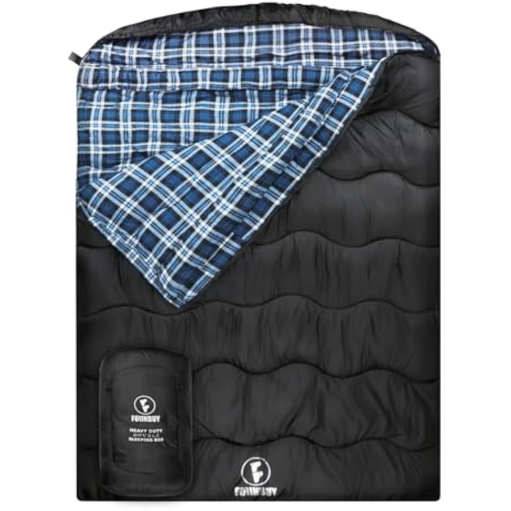 FORINBUY Double Sleeping Bag – Queen Size Winter Flannel 2 Person Bag