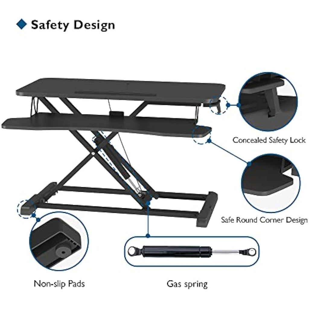 BONTEC Standing Desk Converter | 32in Dual Tier Sit-Stand Workstation