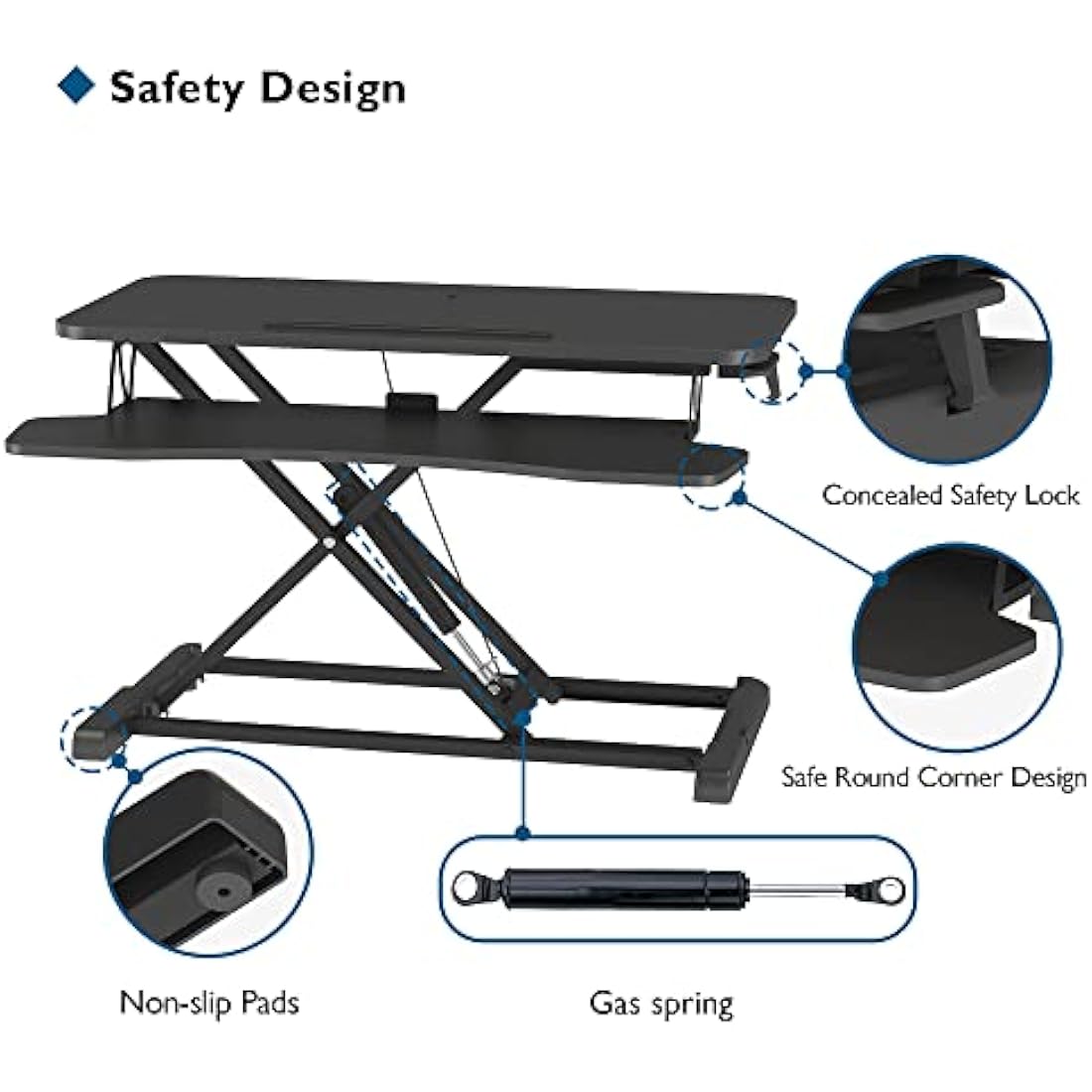 BONTEC Standing Desk Converter | 32in Dual Tier Sit-Stand Workstation