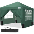 Quictent 3x3m Pop Up Canopy Gazebo with Sidewalls | 10x10ft Green Tent