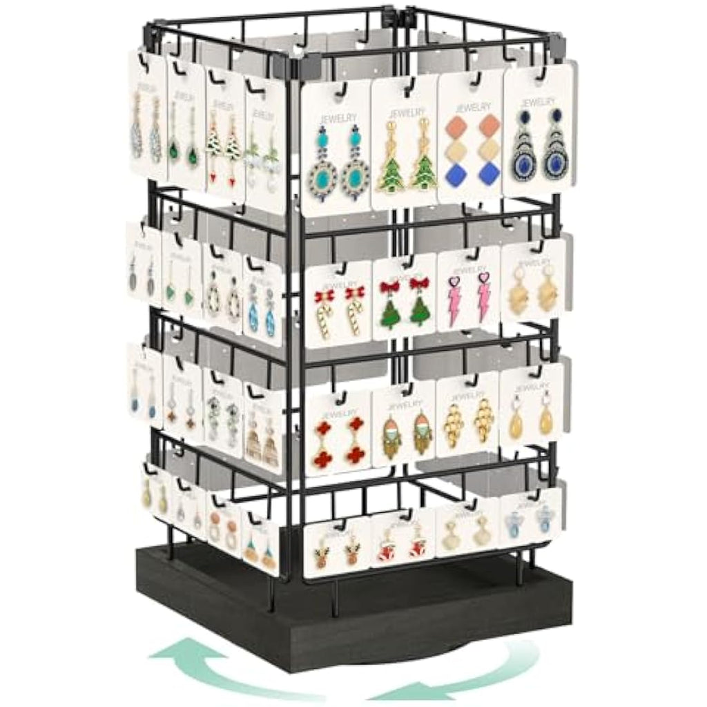 EsLuker.ly Rotating Earring Display Stand | 64 Hook Jewelry Rack