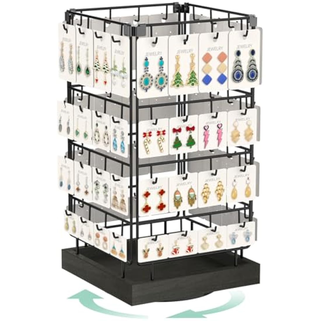 EsLuker.ly Rotating Earring Display Stand | 64 Hook Jewelry Rack
