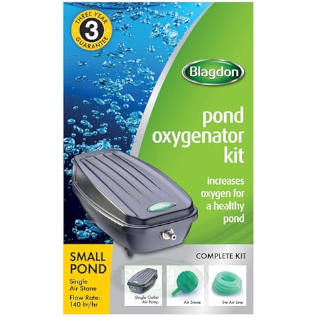 Blagdon Pond Water Oxygenator Kit | 1 Outlet Air Pump for 1000L Ponds