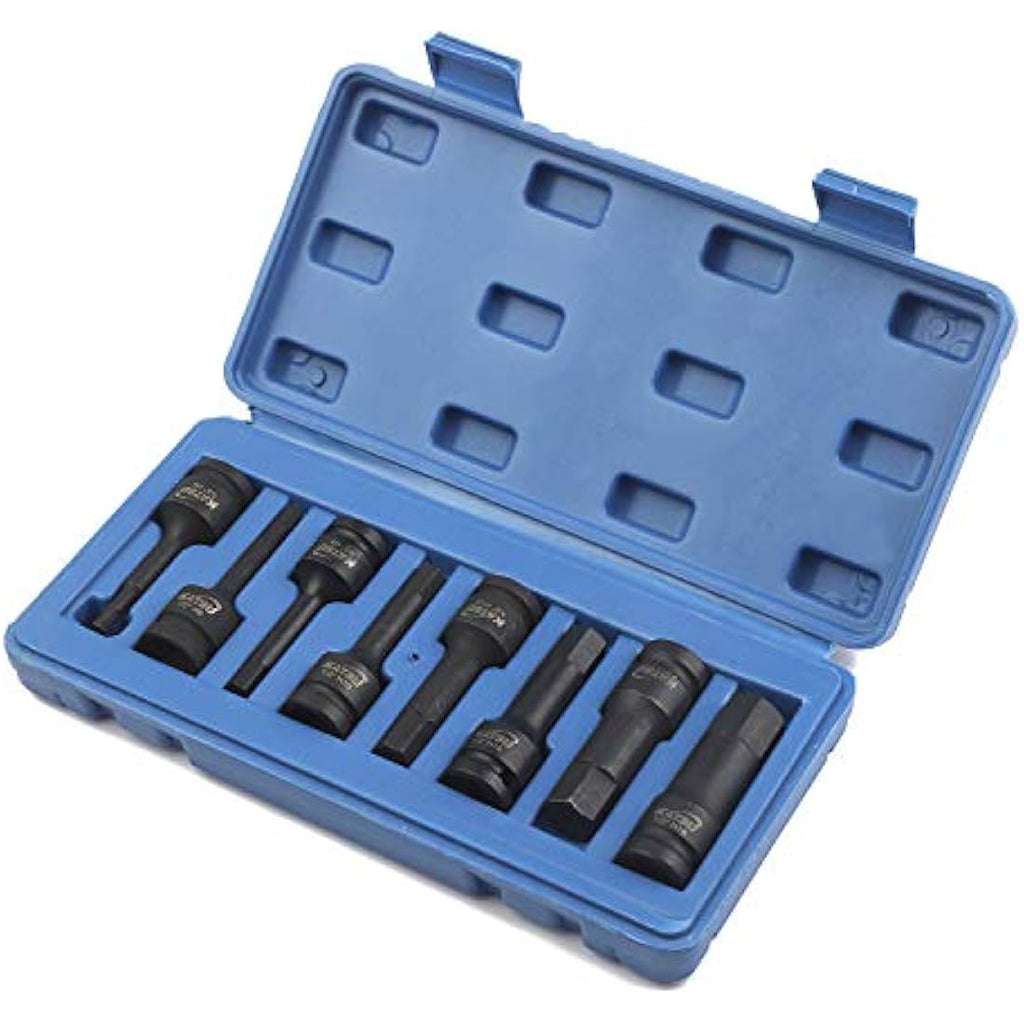 KATSU 8-Piece 1/2" Drive Hex Allen Deep Impact Socket Set, 5-19mm