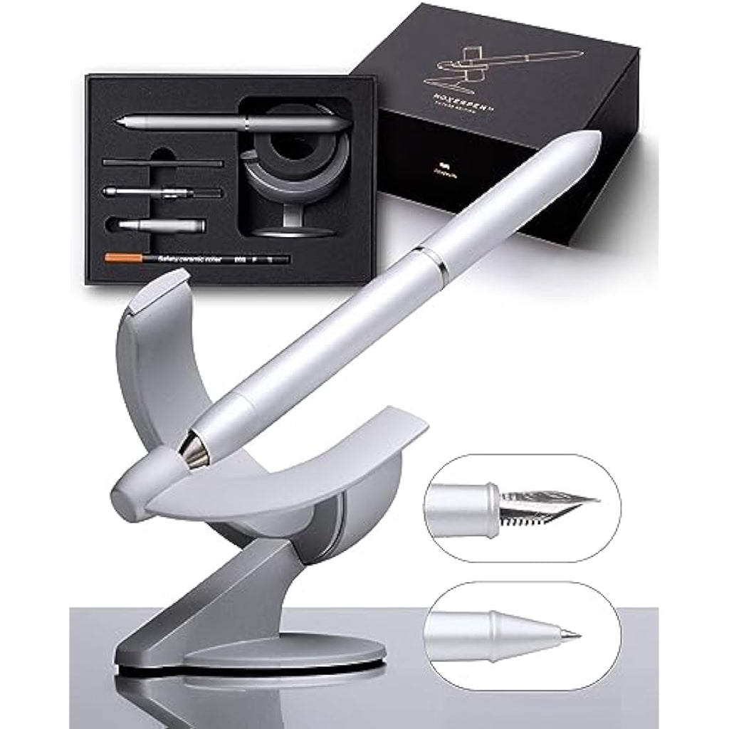 Novium Hoverpen Future Edition 2-in-1 Fountain & Rollerball Pen - Silver