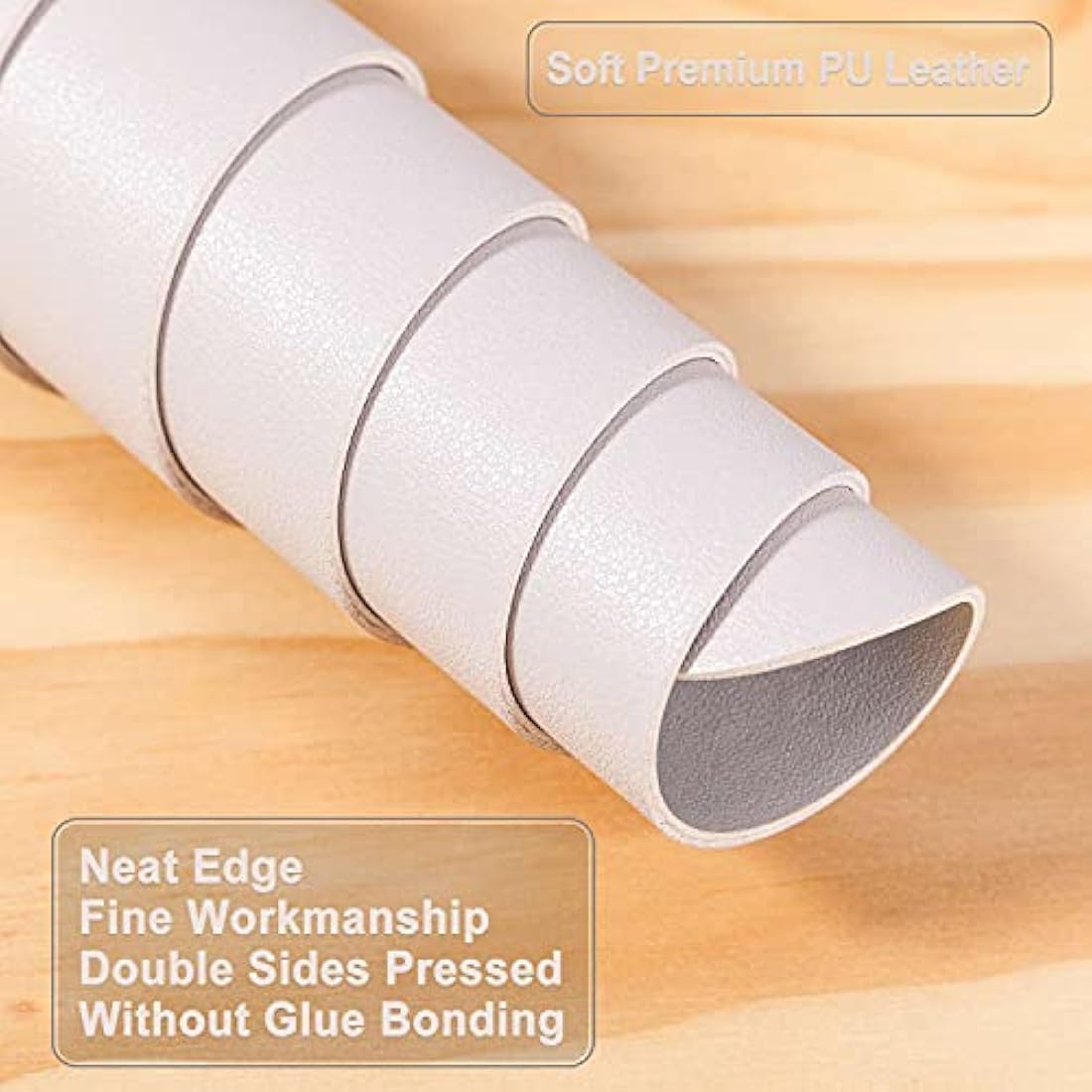 DOBAOJIA Large PU Leather Desk Pad | Waterproof Mouse Mat (Light Gray/Silver)