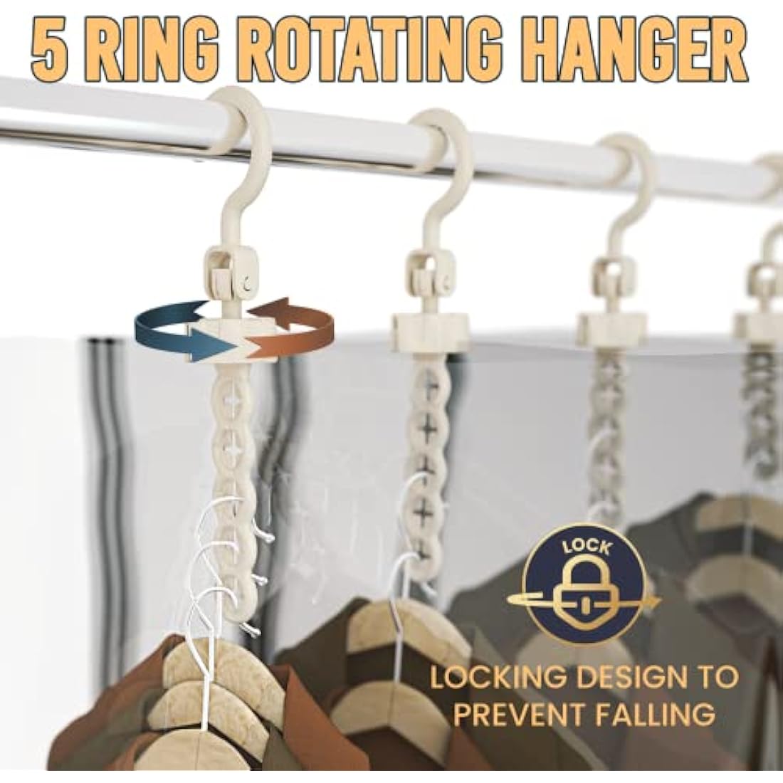 TAILI Hanging Vacuum Storage Bags for Clothes - 4 Pack Closet Organizer