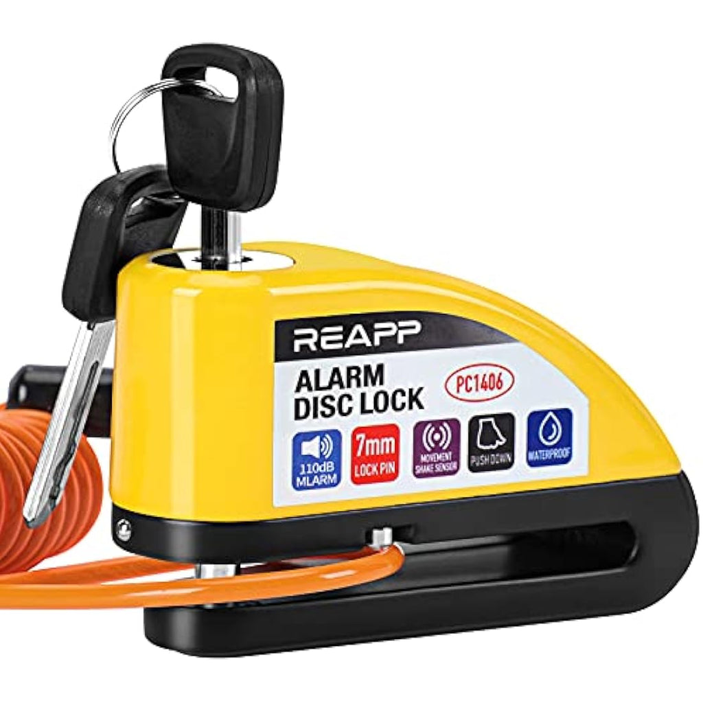 REAPP Alarm Disc Brake Lock – 110dB Anti-Theft Motorcycle Lock