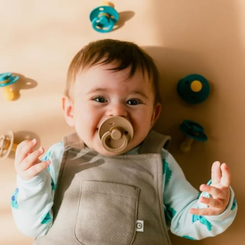 BIBS Colour Night Glow Pacifier | Natural Rubber Dummy, Size 1, 2-Pack