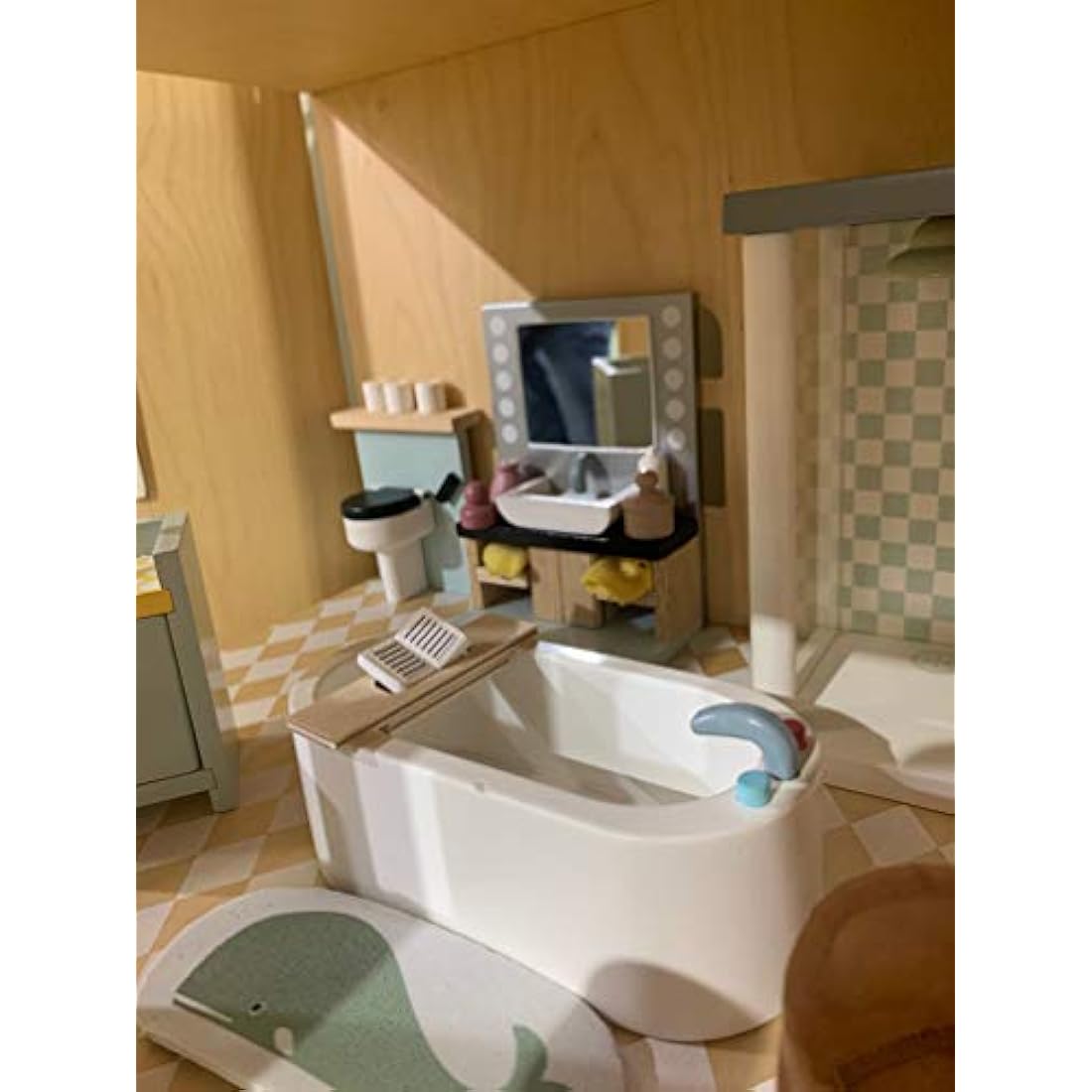 Tender Leaf Toys Wooden Dollhouse Bathroom Furniture Set - 4 Pieces