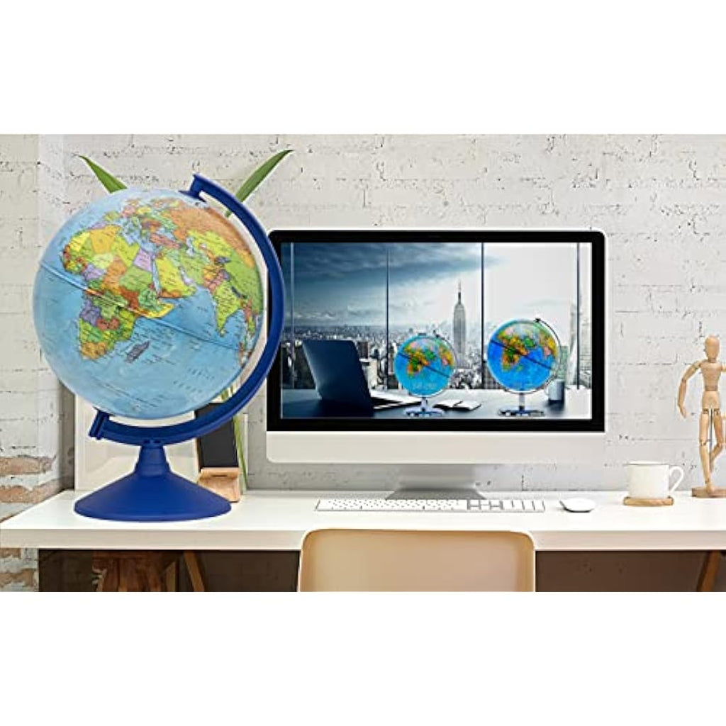 Exerz 30cm Educational World Globe – Rotating Swivel Geography Tool