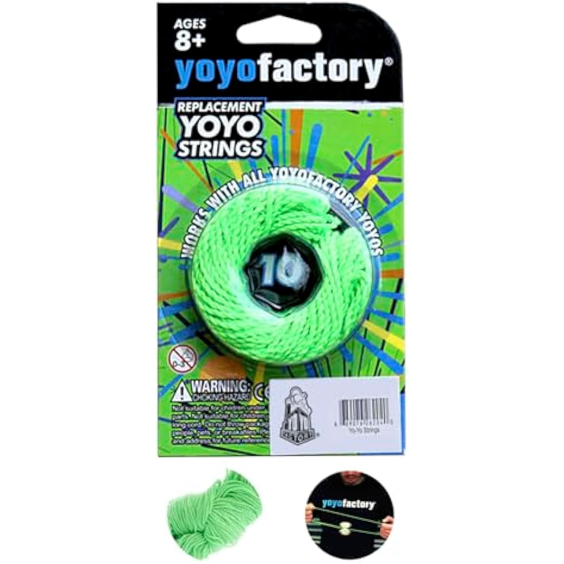 YoYo Factory Replacement Strings – 10 Pack Durable Green Trick Yoyo Cord