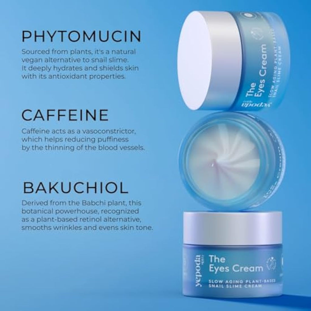 Yepoda The Eyes Cream | Hydrating Vegan Korean Eye Cream with Phytomucin