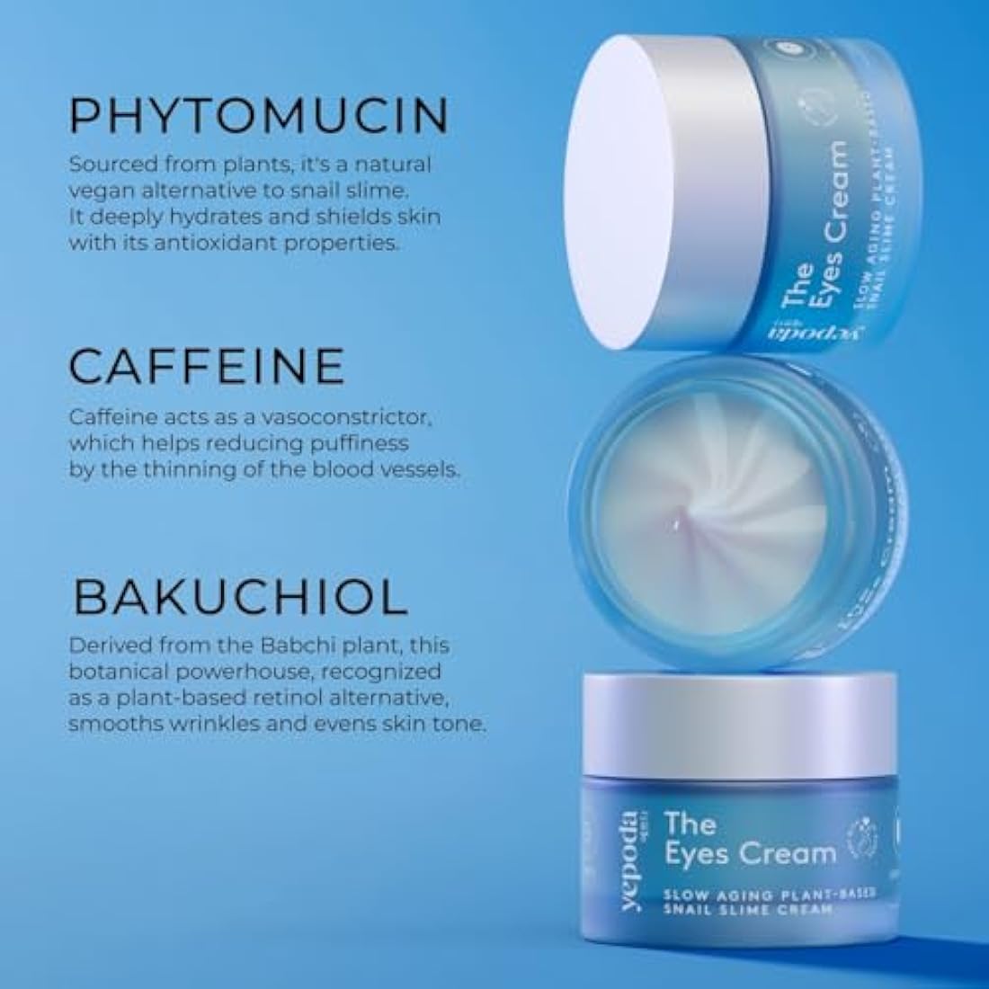 Yepoda The Eyes Cream | Hydrating Vegan Korean Eye Cream with Phytomucin