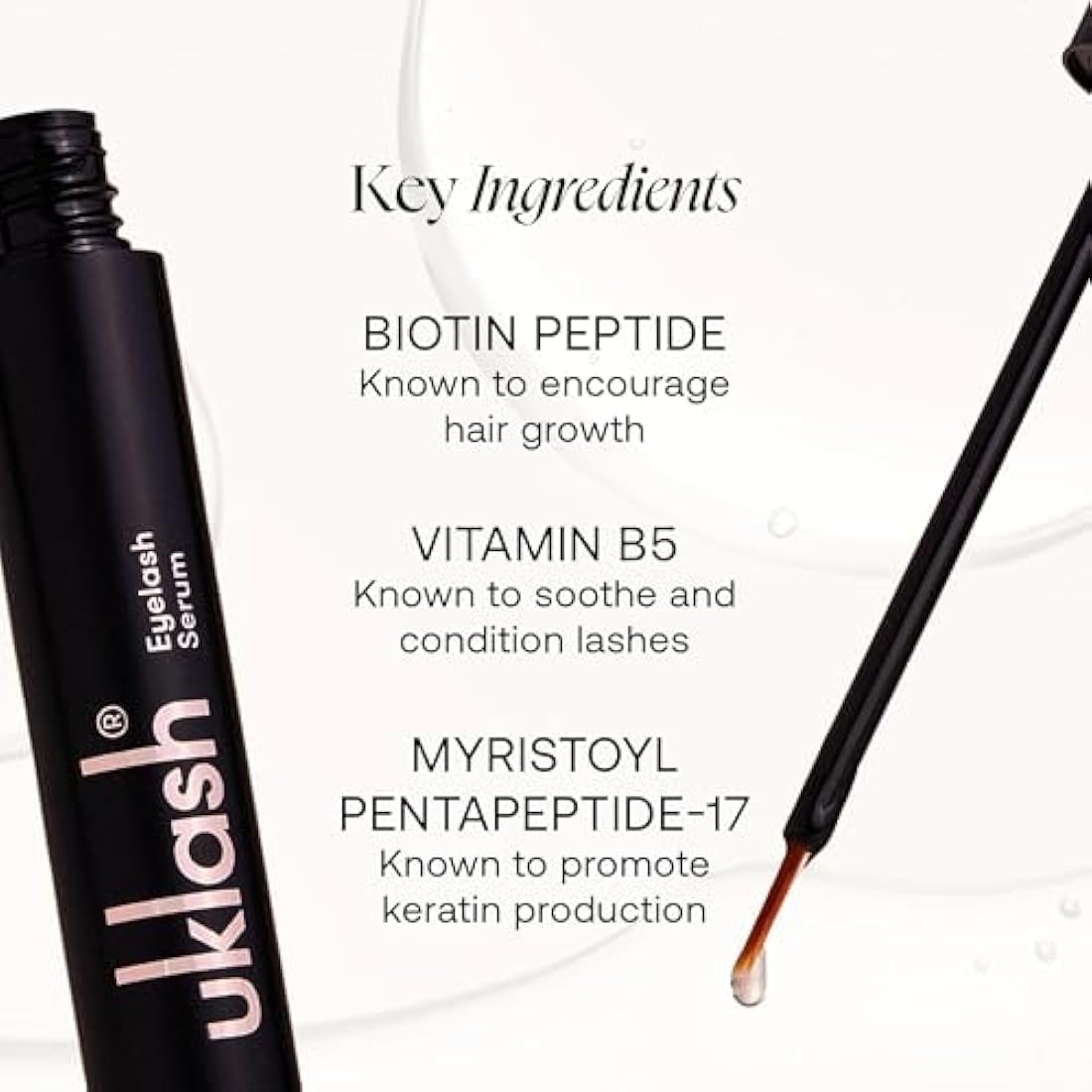UKLASH Eyelash Growth Serum – Vegan Peptide Formula for Longer Lashes