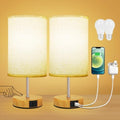 Suright Touch Bedside Lamps Set of 2 | 3-Way Dimmable with USB A+C