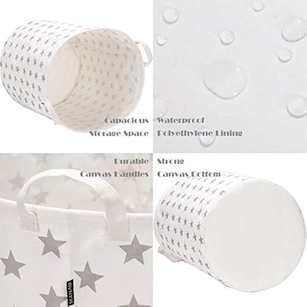 Jolof Store Large Folding Laundry Hamper | Waterproof Ramie Cotton Basket