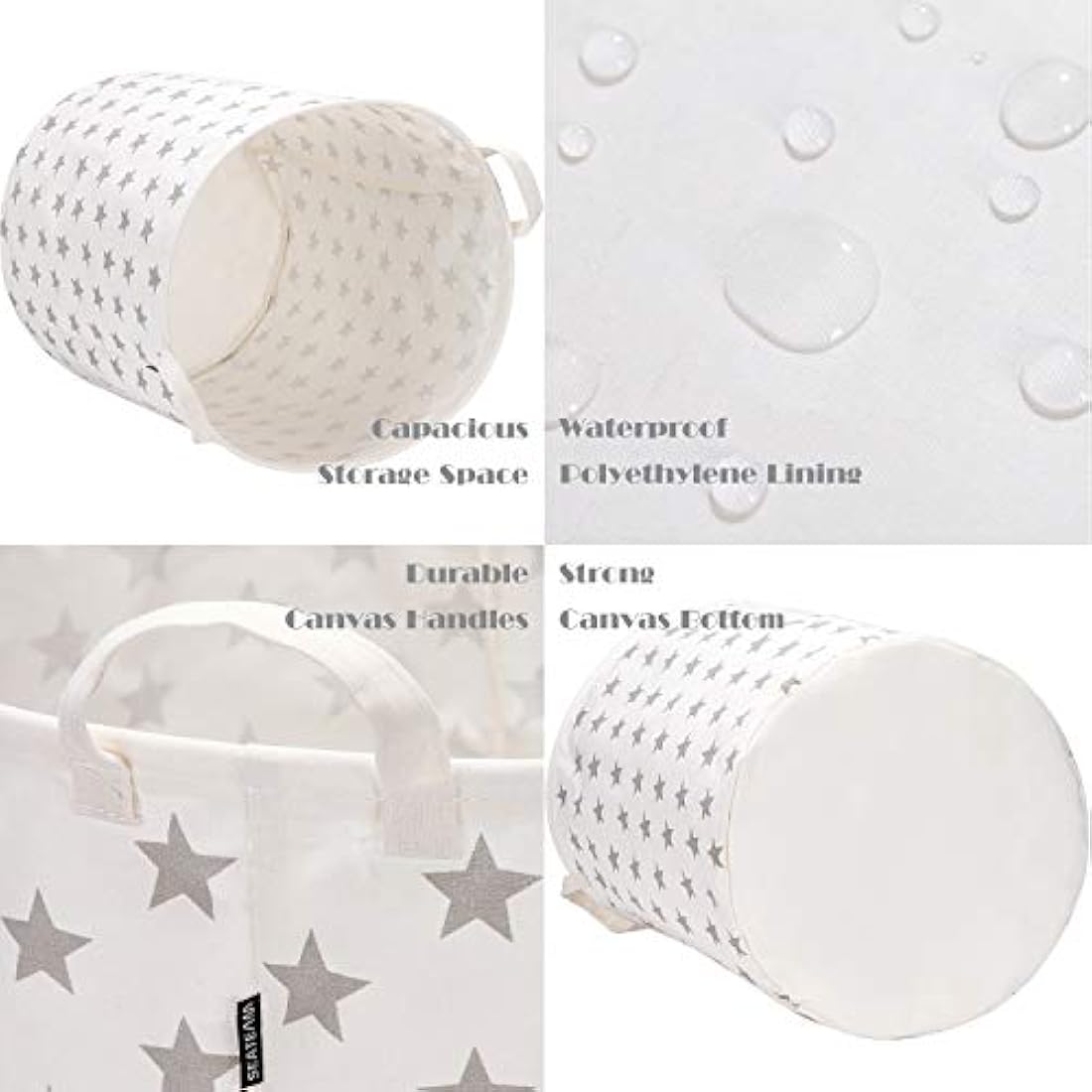 Jolof Store Large Folding Laundry Hamper | Waterproof Ramie Cotton Basket