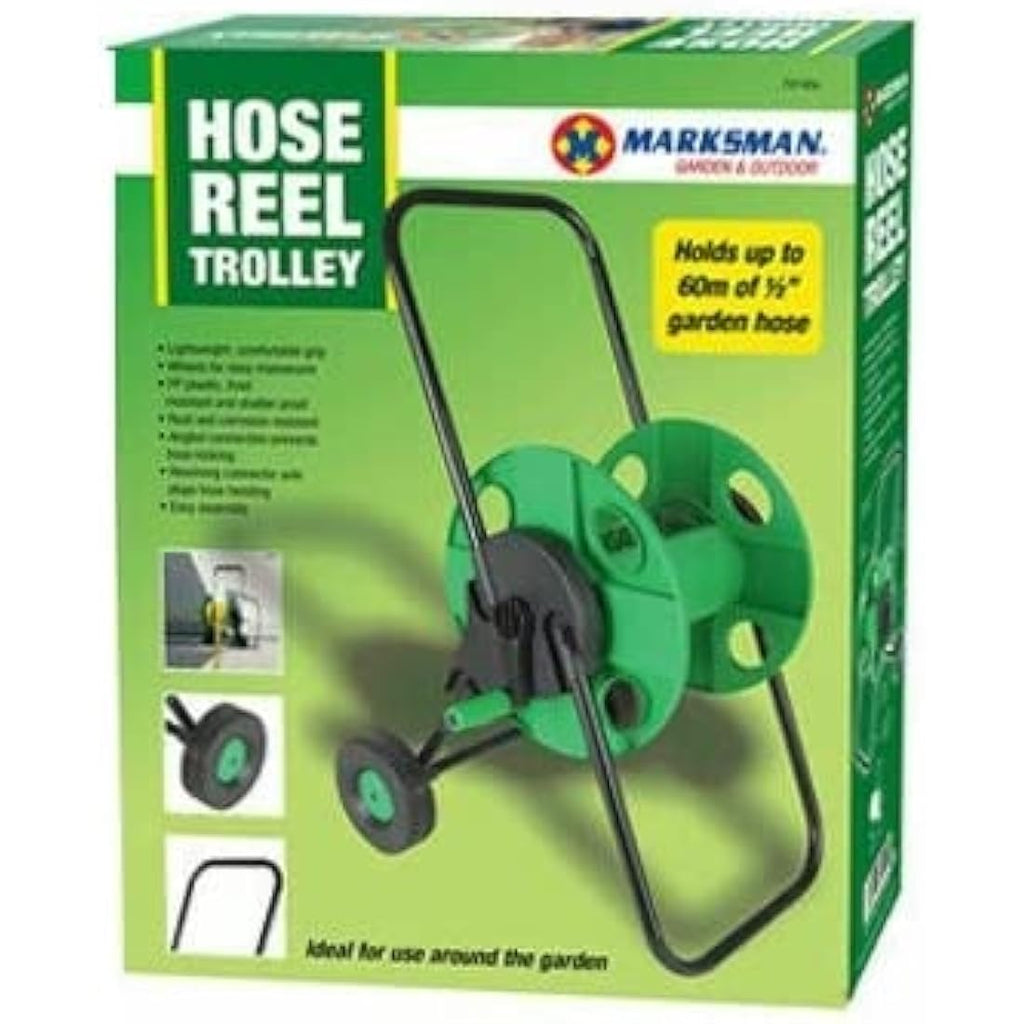Garden Hose Reel Trolley | 60M Portable Wall Mount Holder