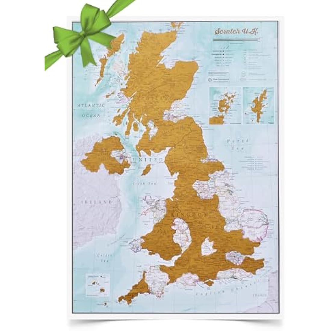 Maps International UK Scratch Off Map Poster – Detailed 2025 Wall Map