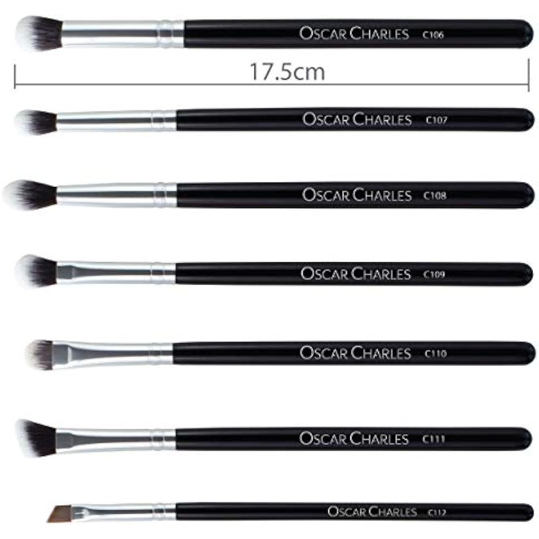 Oscar Charles 12-Piece Professional Makeup Brush Set - Silver Vegan