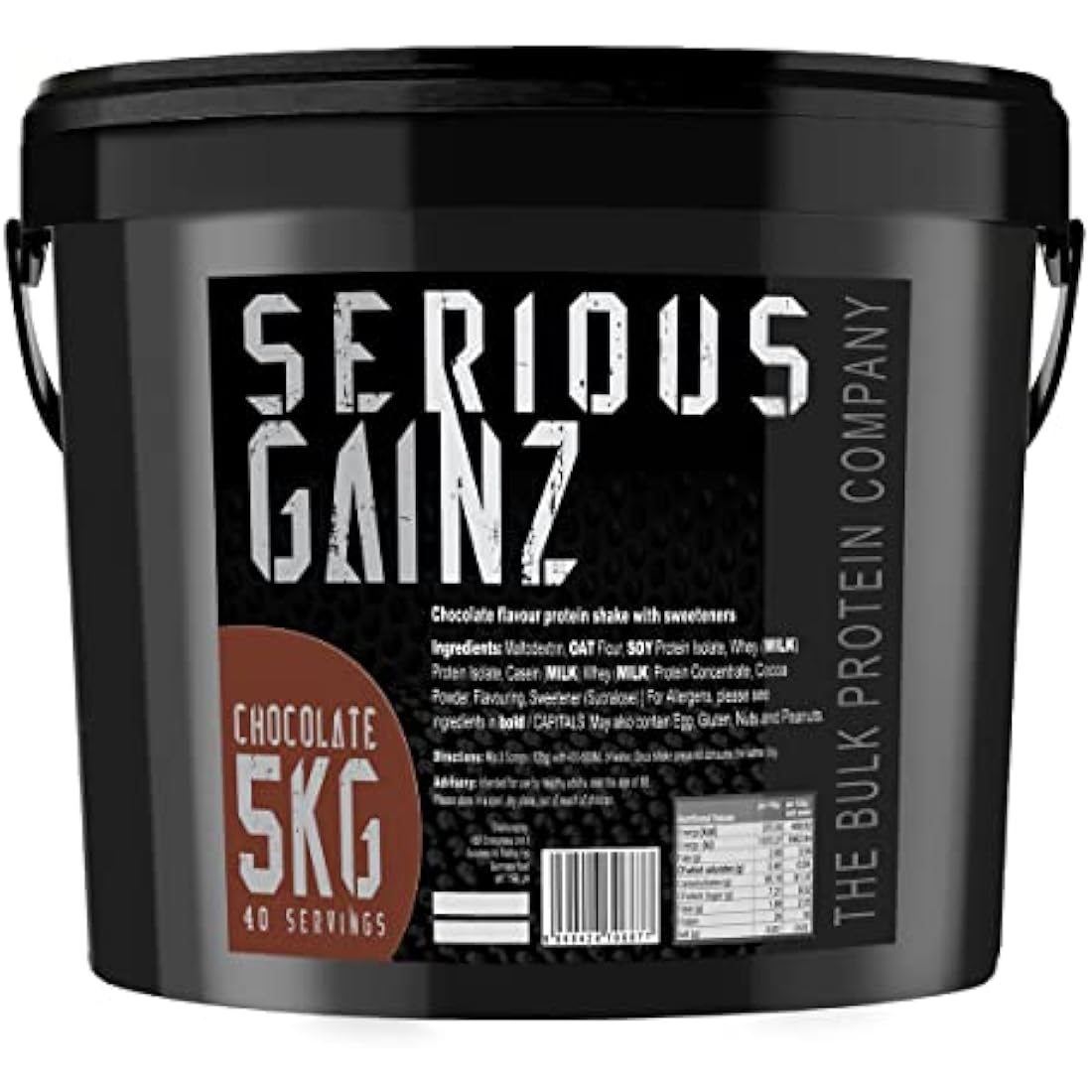 The Bulk Protein Company Serious Gainz Mass Gainer - Chocolate, 5kg