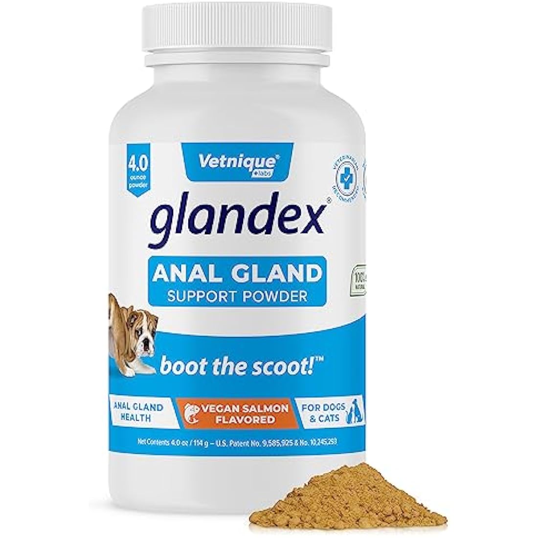 Glandex Anal Gland Fiber Supplement Powder for Dogs & Cats - Pumpkin (114g)