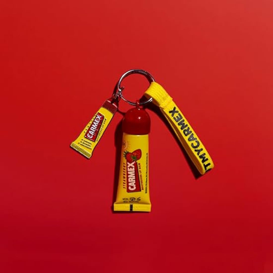 Carmex Strawberry Lip Balm Tube with Limited Edition Keyring Set