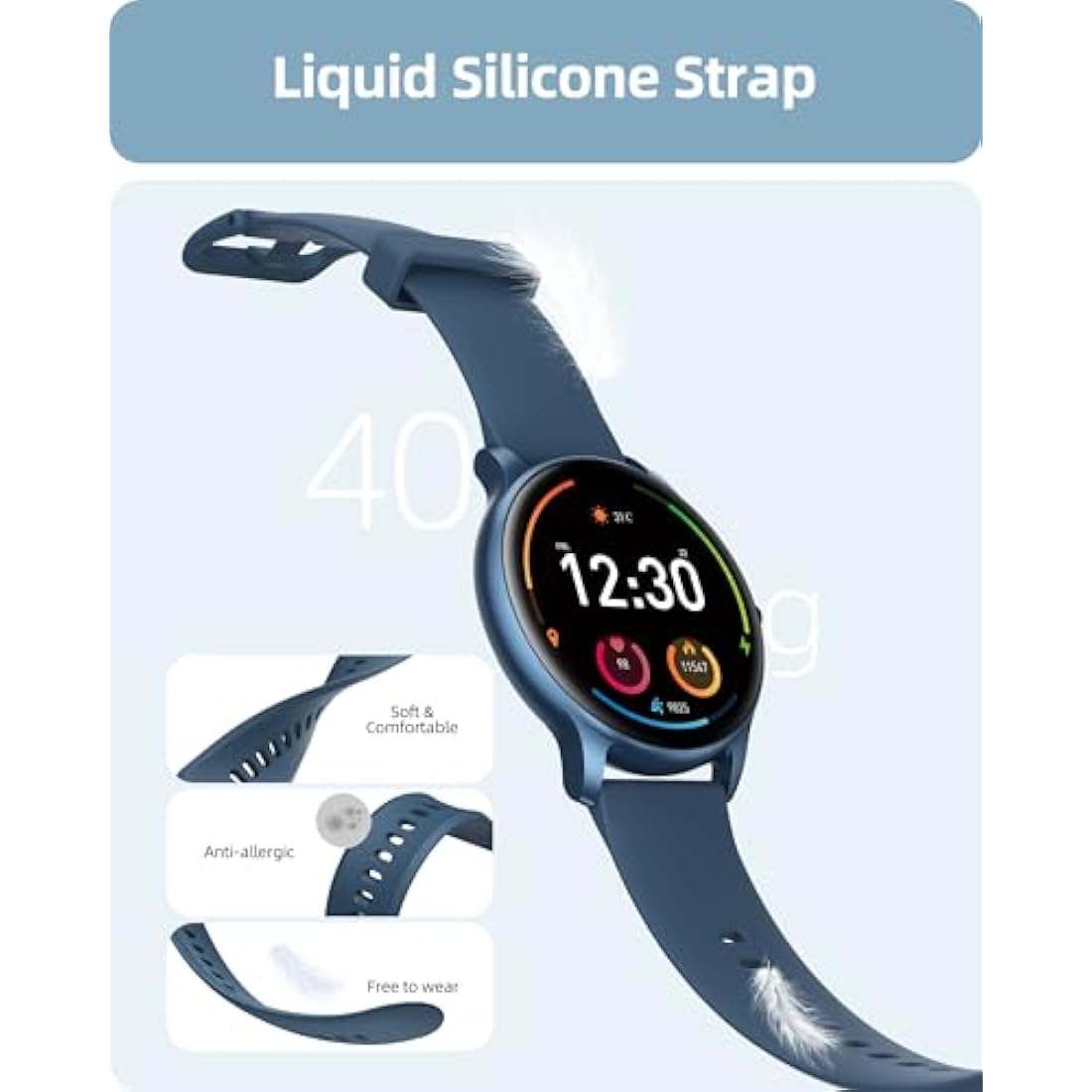 Parsonver Smart Watch with Bluetooth Call | 100+ Sport Modes - Blue