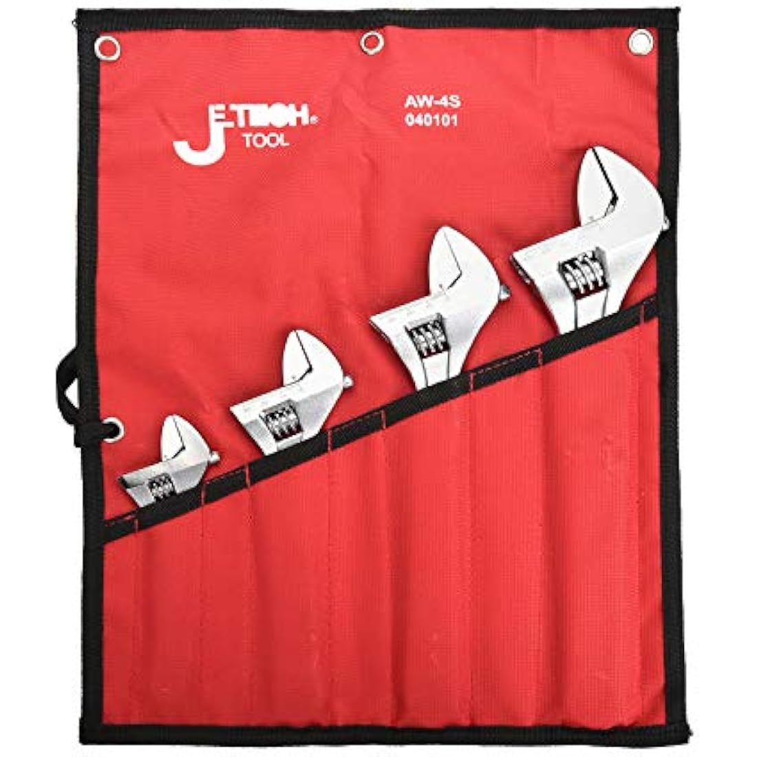 Jetech 4-Piece Adjustable Wrench Set | 6-12in Carbon Steel Spanners