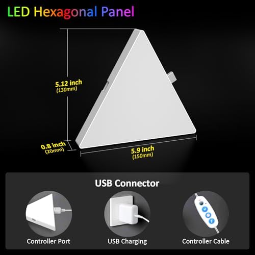 Jolof Store Triangle LED Light Panels – 8 Pack RGB Music Sync Wall Lights
