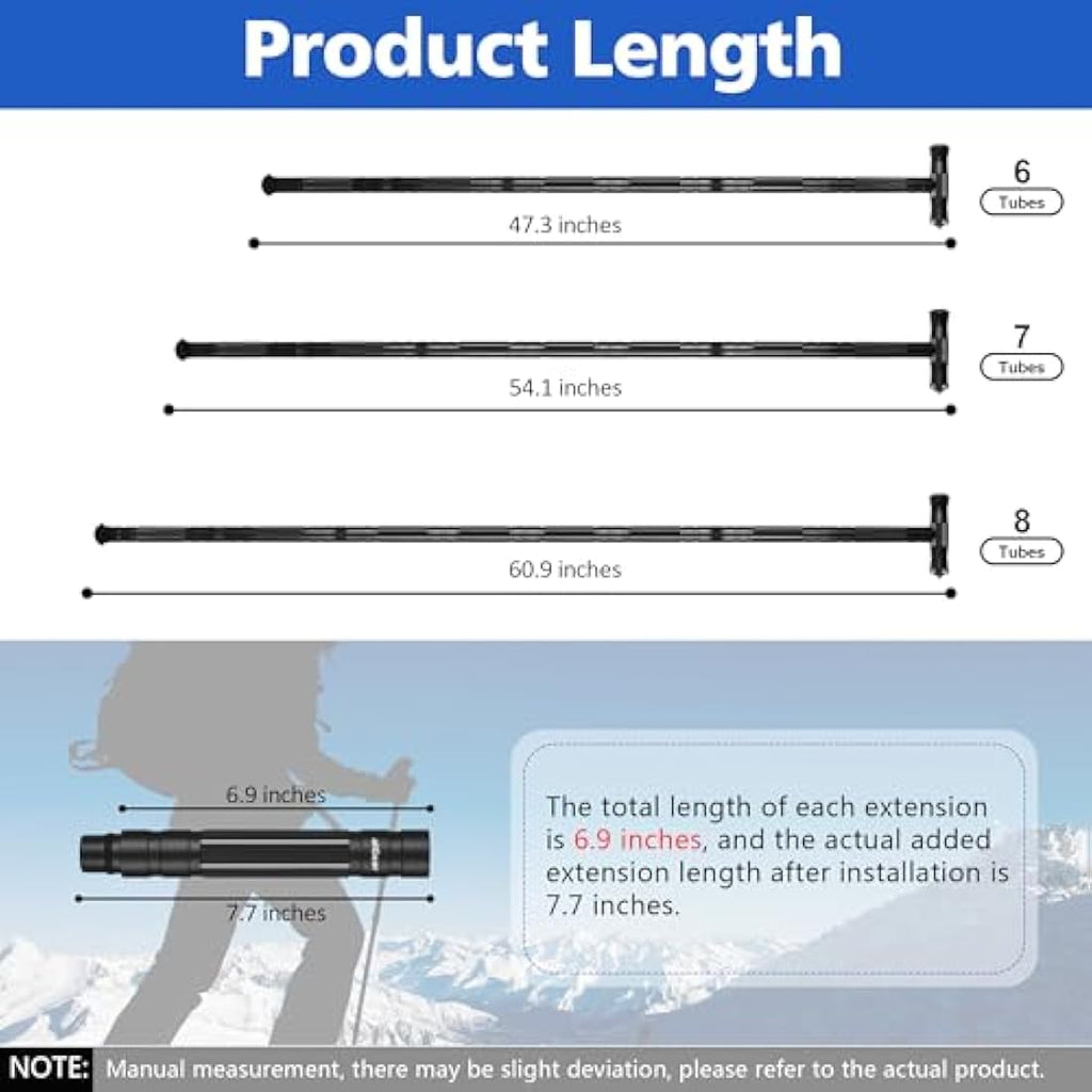 aiGear Tactical Hiking Stick | Aluminum Collapsible Trekking Pole - Black