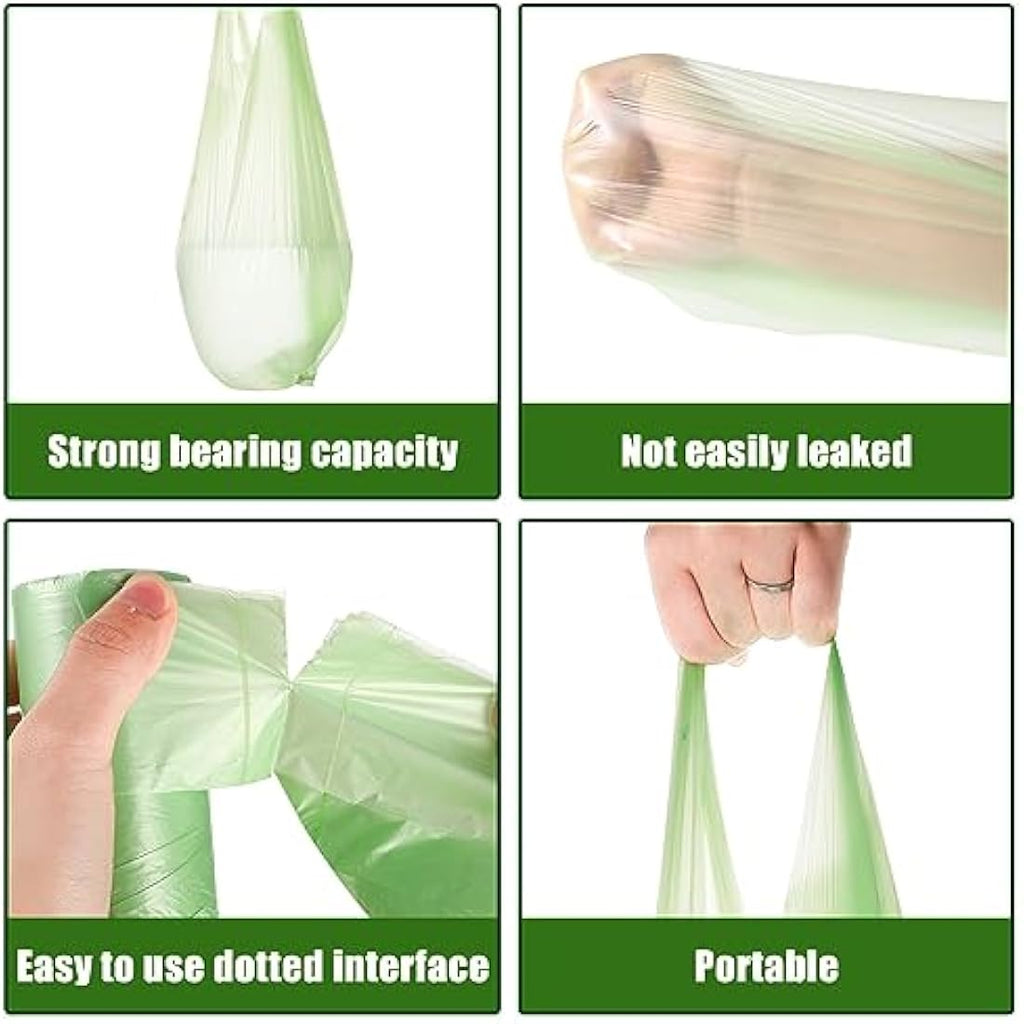 Jolof Store 10L Green Bin Bags | 100 Pack Food Waste Liners with Handles