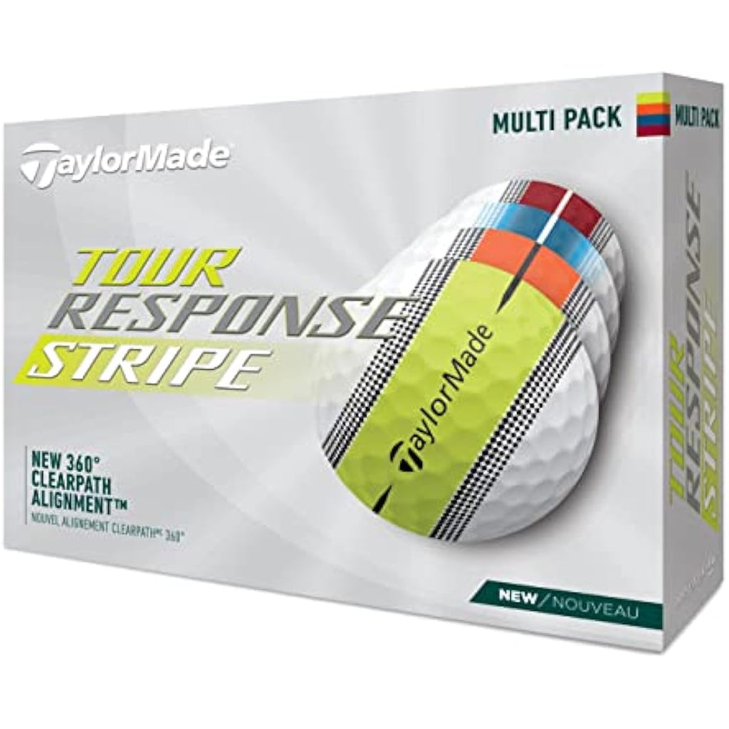 TaylorMade Tour Response Stripe Golf Balls – 3-Piece Urethane – Yellow