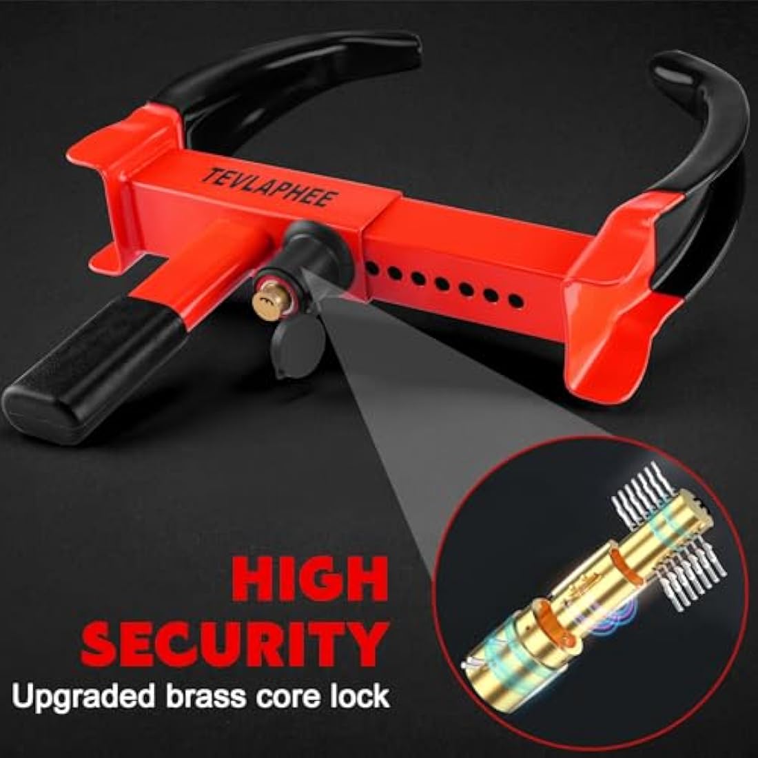 Tevlaphee Heavy Duty Wheel Clamp Lock | Anti-Theft Car Boot for 7-11" Tyres