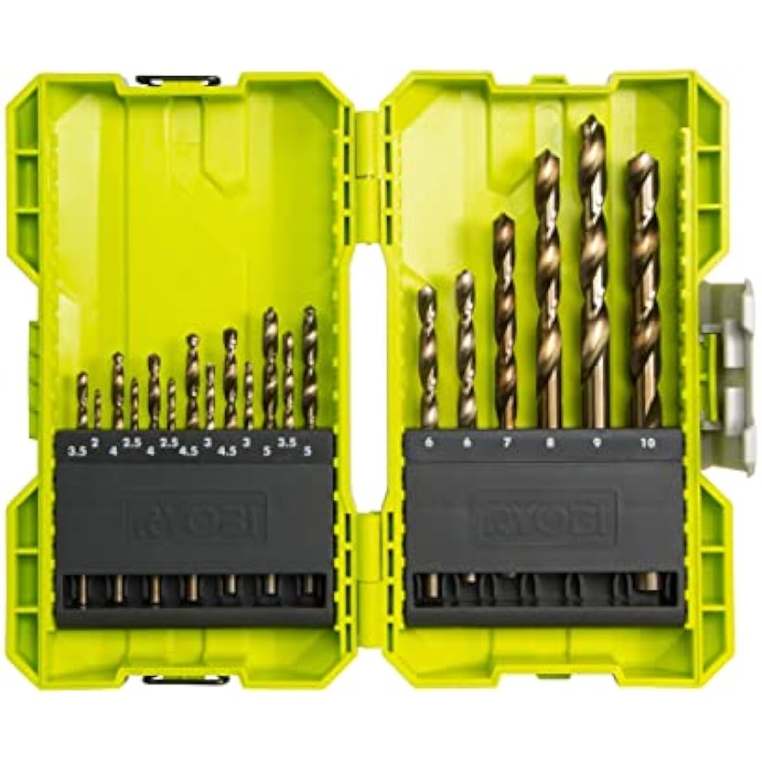 Ryobi RAK19HSS2 19-Piece HSS Drill Bit Set for Metal, Wood & Plastic