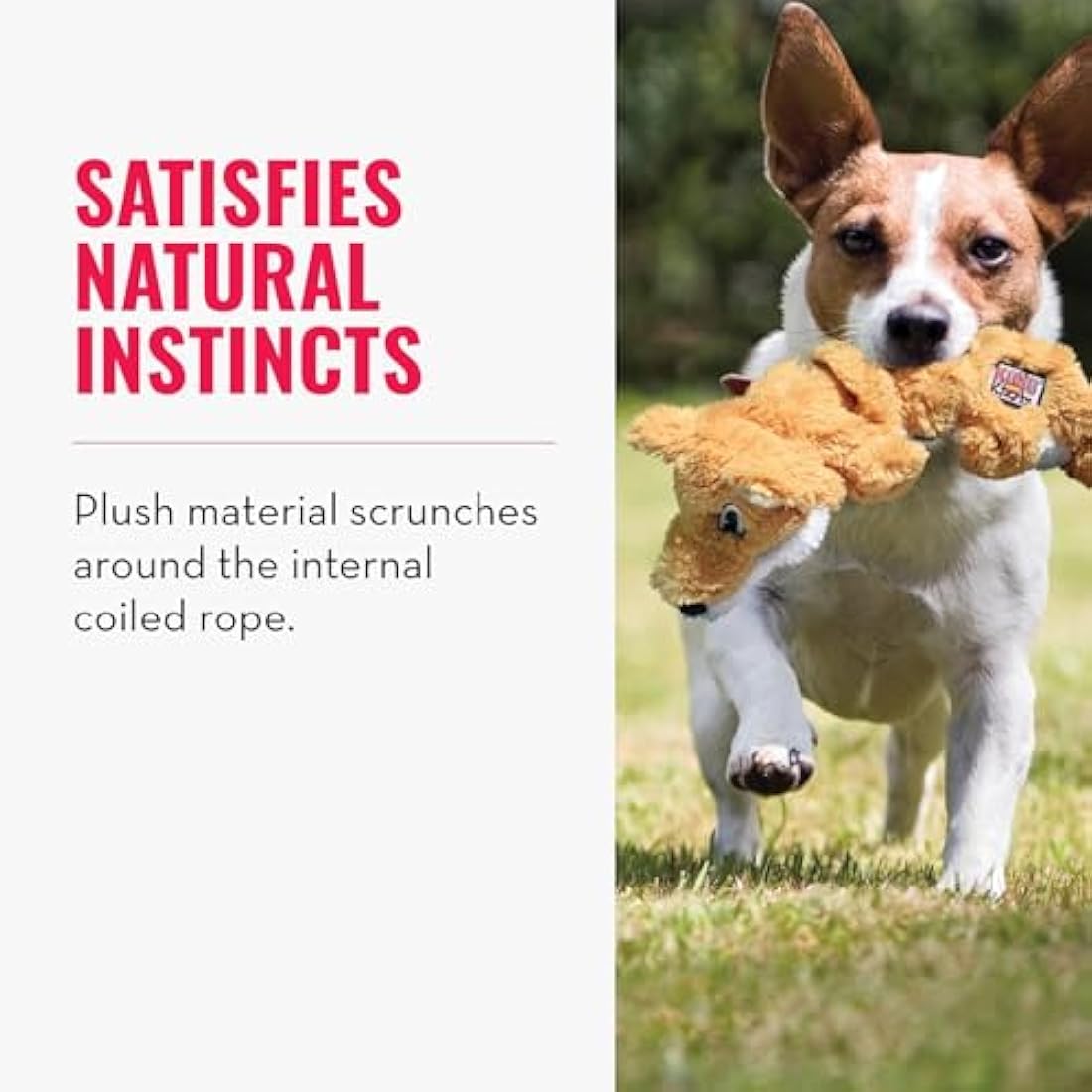 KONG Scrunch Knots Raccoon Dog Toy – Stuffing-Free Plush for S/M Dogs