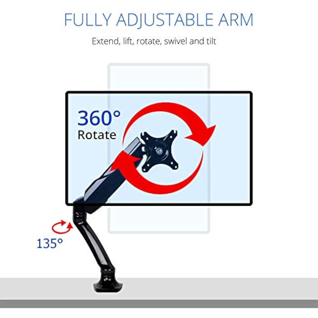FLEXIMOUNTS F6 Gas Spring Monitor Mount for 10-30 inch LCD Screens
