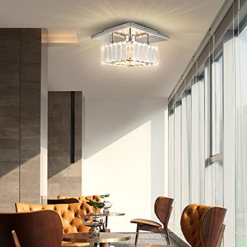 Jolof Store Square Crystal LED Ceiling Lamp – Modern Hallway Chandelier