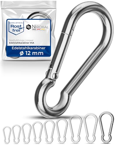 Jolof Store 20x V4A Edelstahl Karabinerhaken 12mm – 2100kg Bruchlast