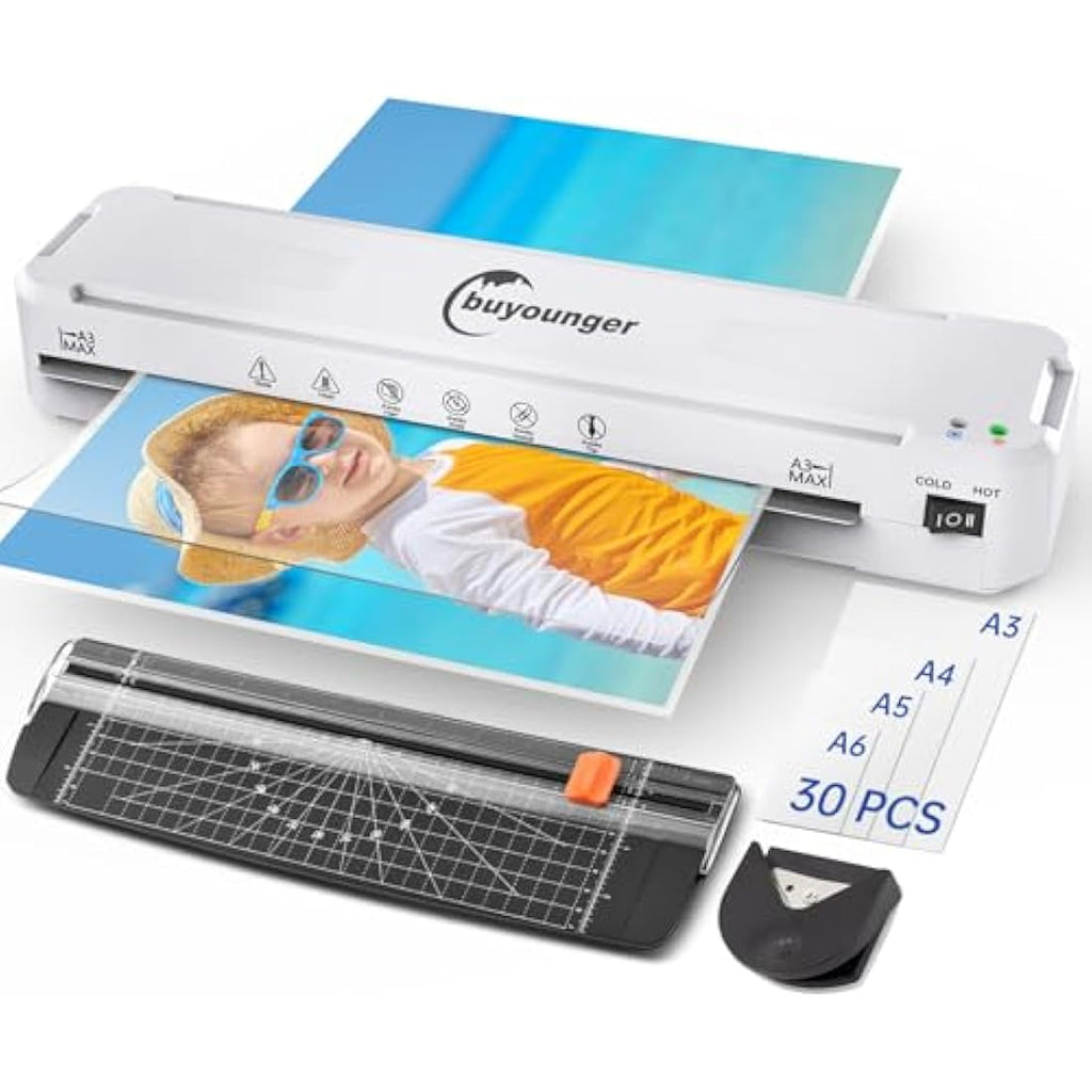 Jolof Store A3 Laminator Machine | 5-in-1 Set with 30 Pouches & Trimmer