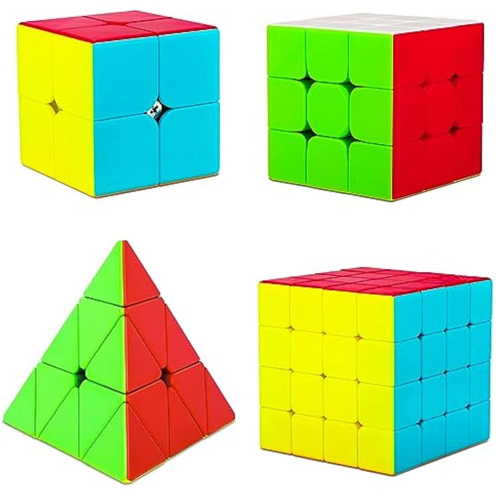 Coolzon Speed Cube Set | 4-Pack Stickerless Magic Cube Puzzle Toy