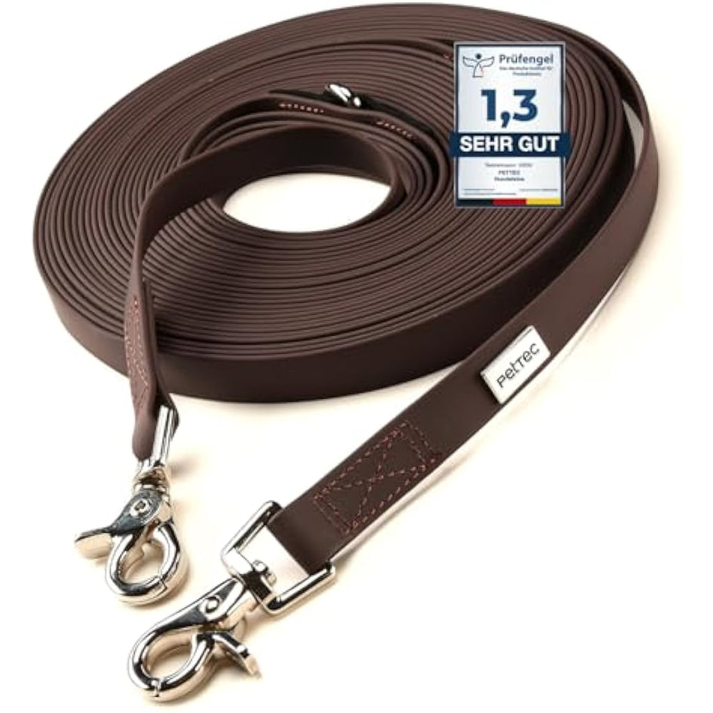 PetTec Trioflex Dog Leash – 10m Weatherproof Heavy Duty Lead in Brown