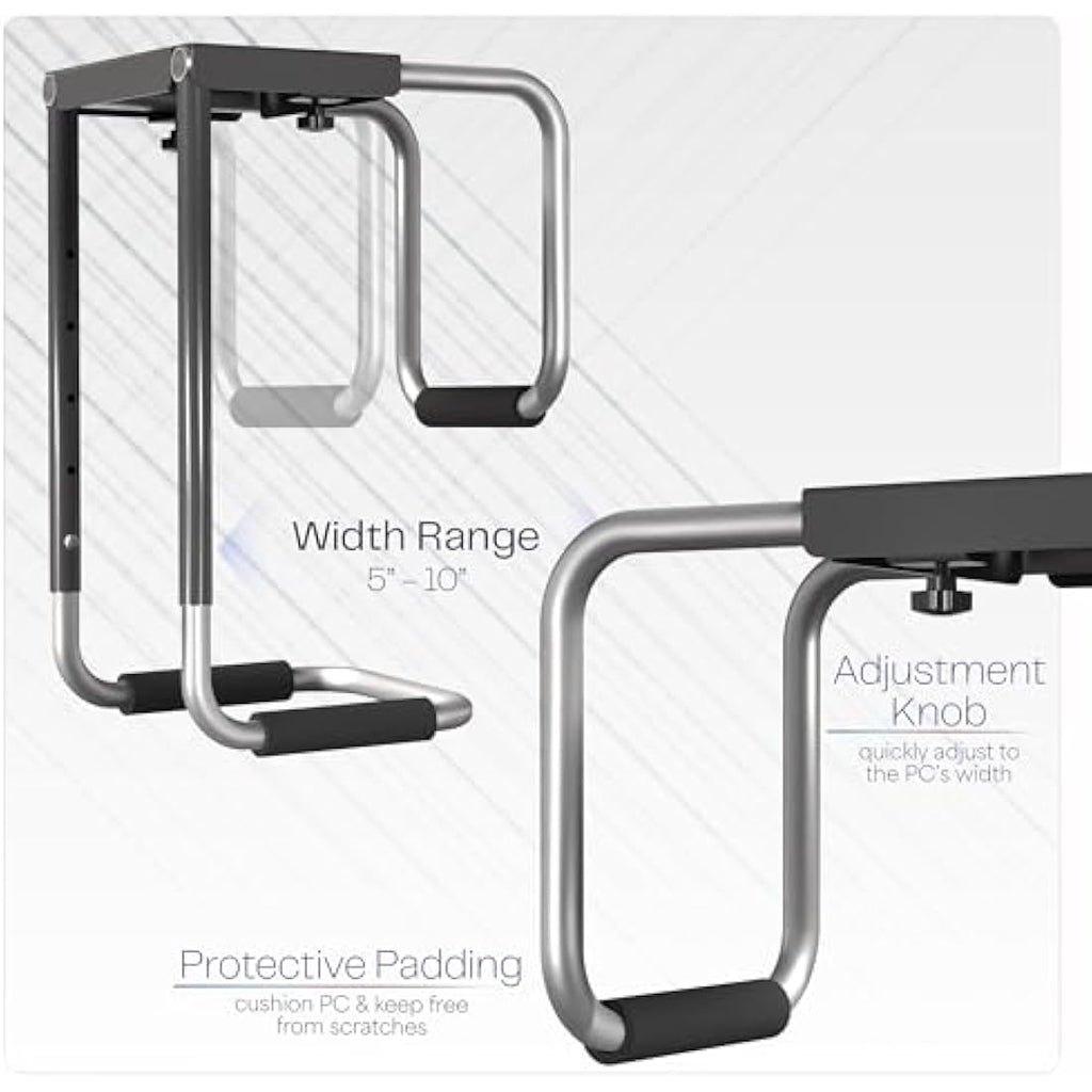 VIVO Heavy Duty Under-Desk PC Mount | Adjustable Steel CPU Holder